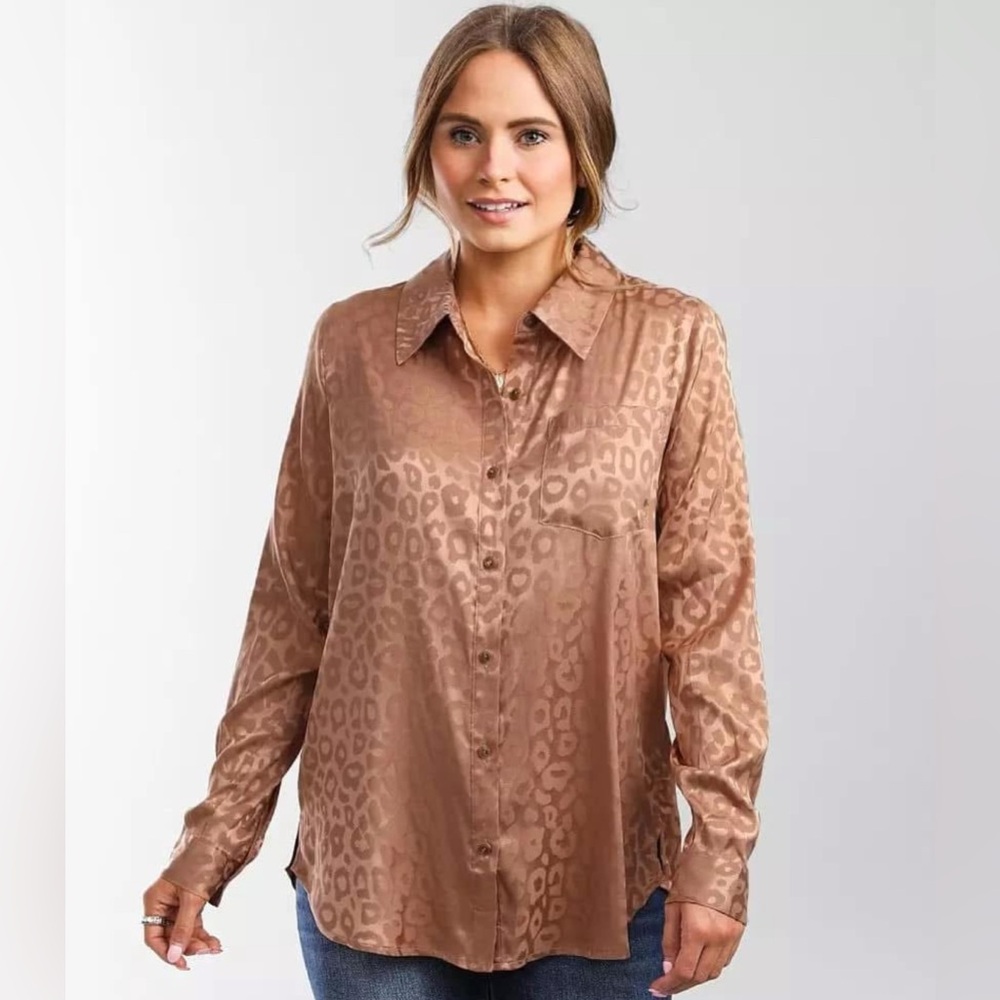 Elegant Brown Leopard Print Women's Top